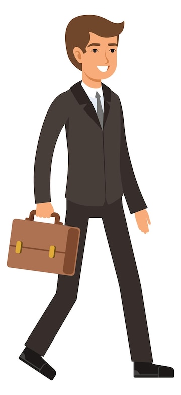 Premium Vector | Businessman going to work meeting cartoon man in suit with  briefcase
