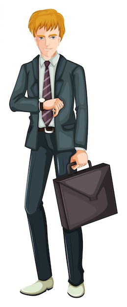 Vector businessman in gray suit