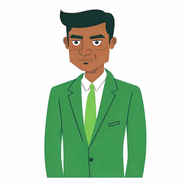 Vector businessman in green suit employer or manager icon vector illustration