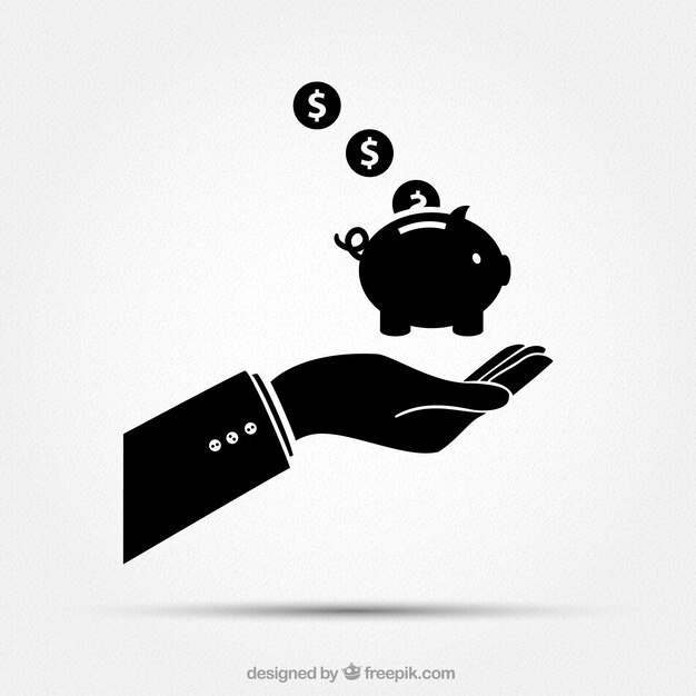 Businessman hand with piggybank