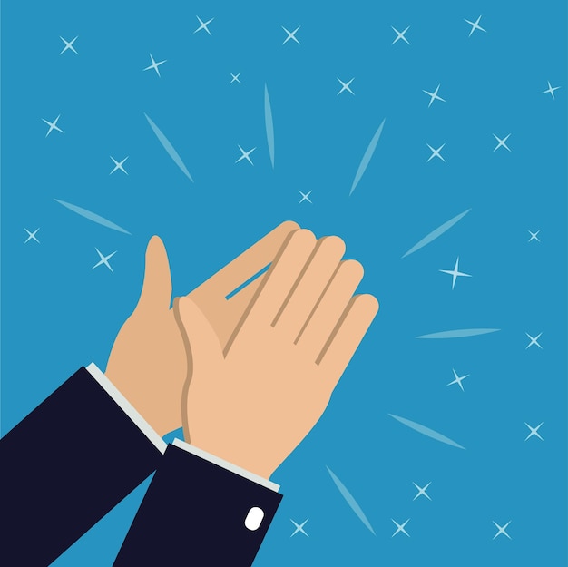 Vector businessman hands clapping 2