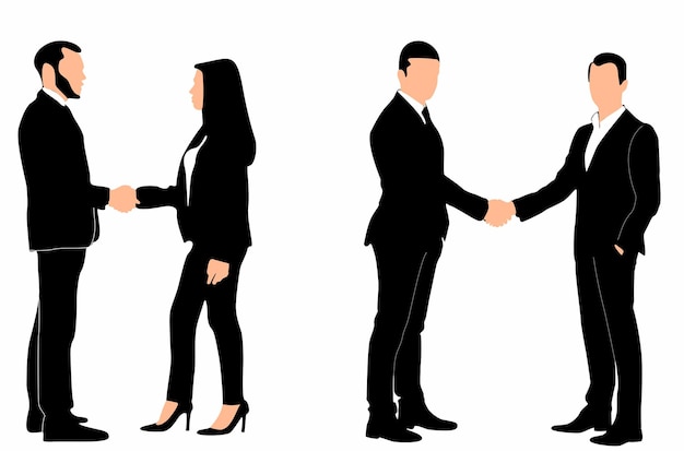 Businessman handshake silhouette