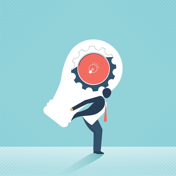 Vector businessman have a great idea to be realised vector design.