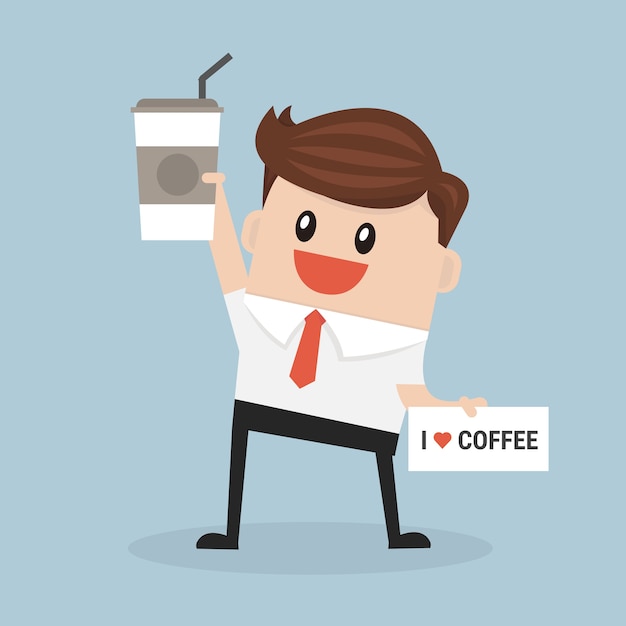 Businessman hold coffee