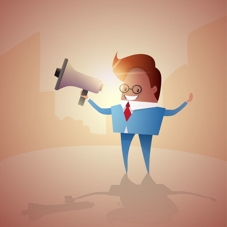 वेक्टर businessman hold megaphone 