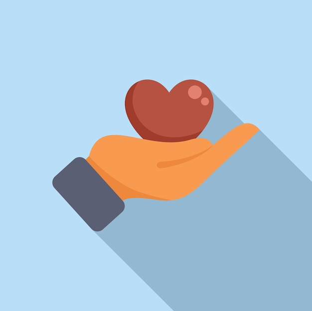 Vector businessman holding heart symbolising charity and donation