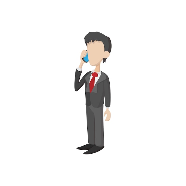 businessman icon in cartoon style on a white background