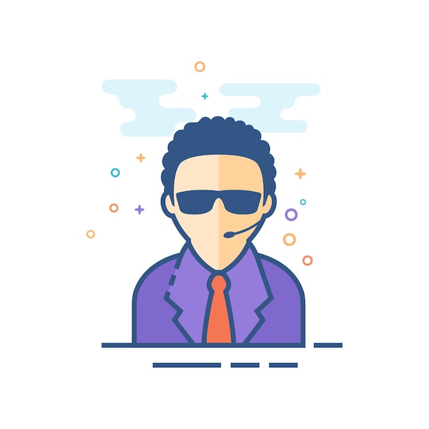 Businessman icon flat color style vector illustration