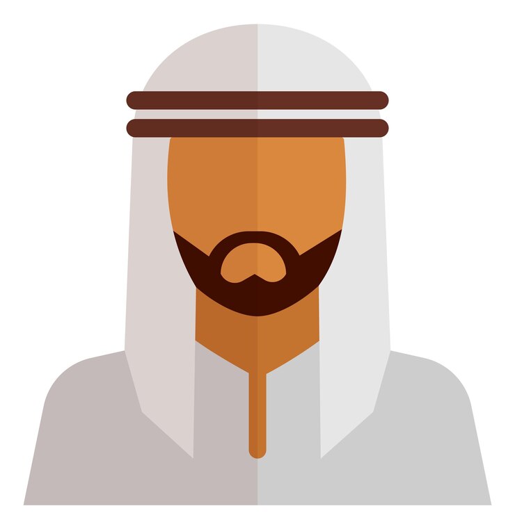 Vector businessman icon. man from saudi emirate avatar isolated on white background