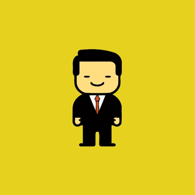 Businessman icon on yellow background Business concept Vector illustration