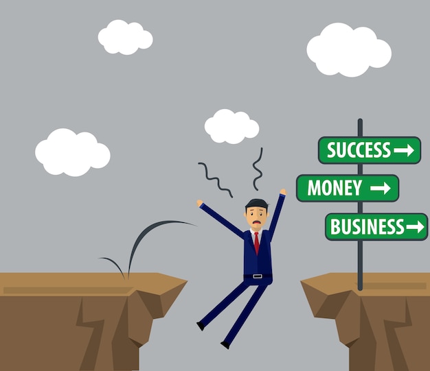 Vector businessman illustration. businessman make decision for success