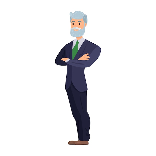 Businessman illustration in color cartoon style editable