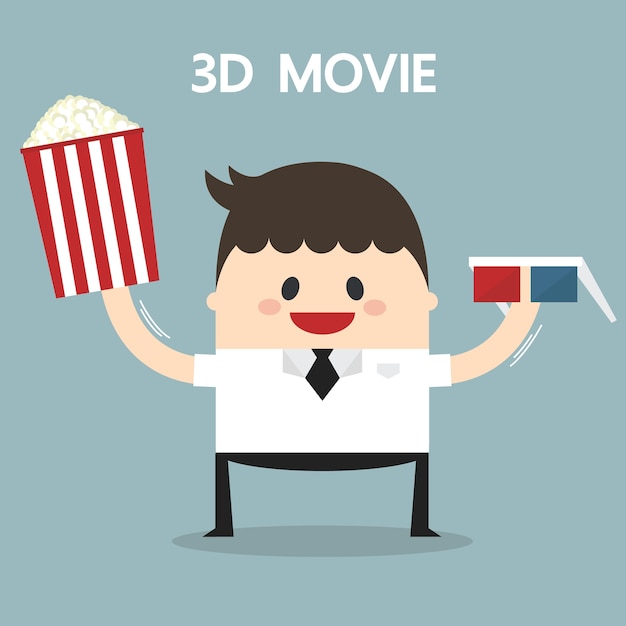 Бизнесмен в 3d-очки.