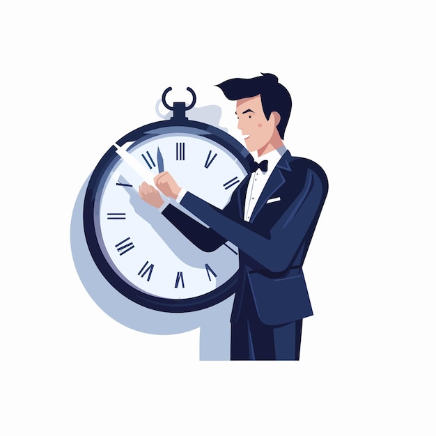 Vector businessman_in_suit_checking_time_on_his_classic