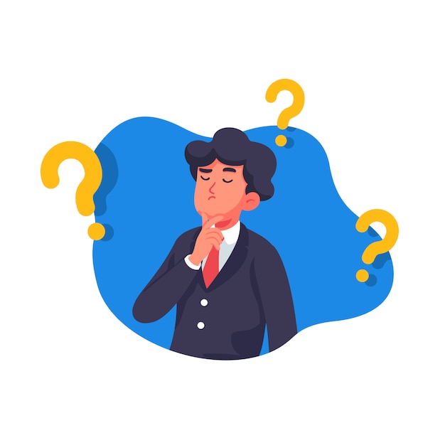 Vector businessman is thinking the idea illustration