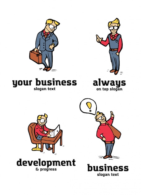 Businessman logo set