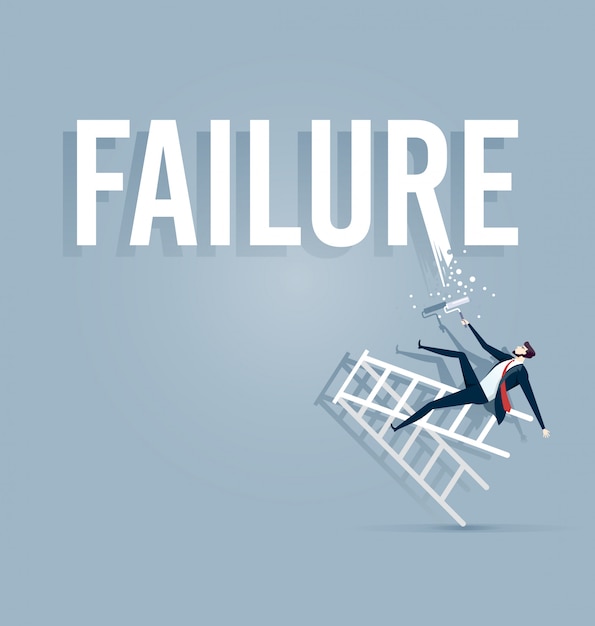 Businessman painting the word failure