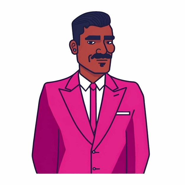 Vector businessman in pink suit employer or manager icon vector illustration