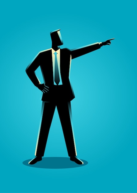 Vector businessman pointing finger