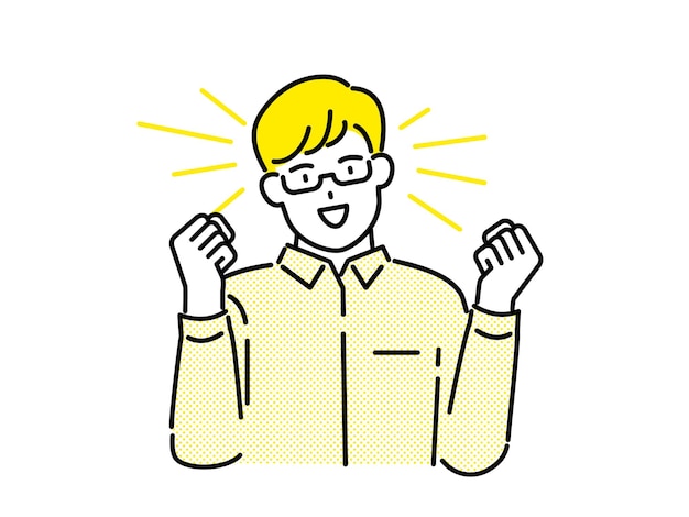 Businessman in a positive proactive pose | Premium Vector