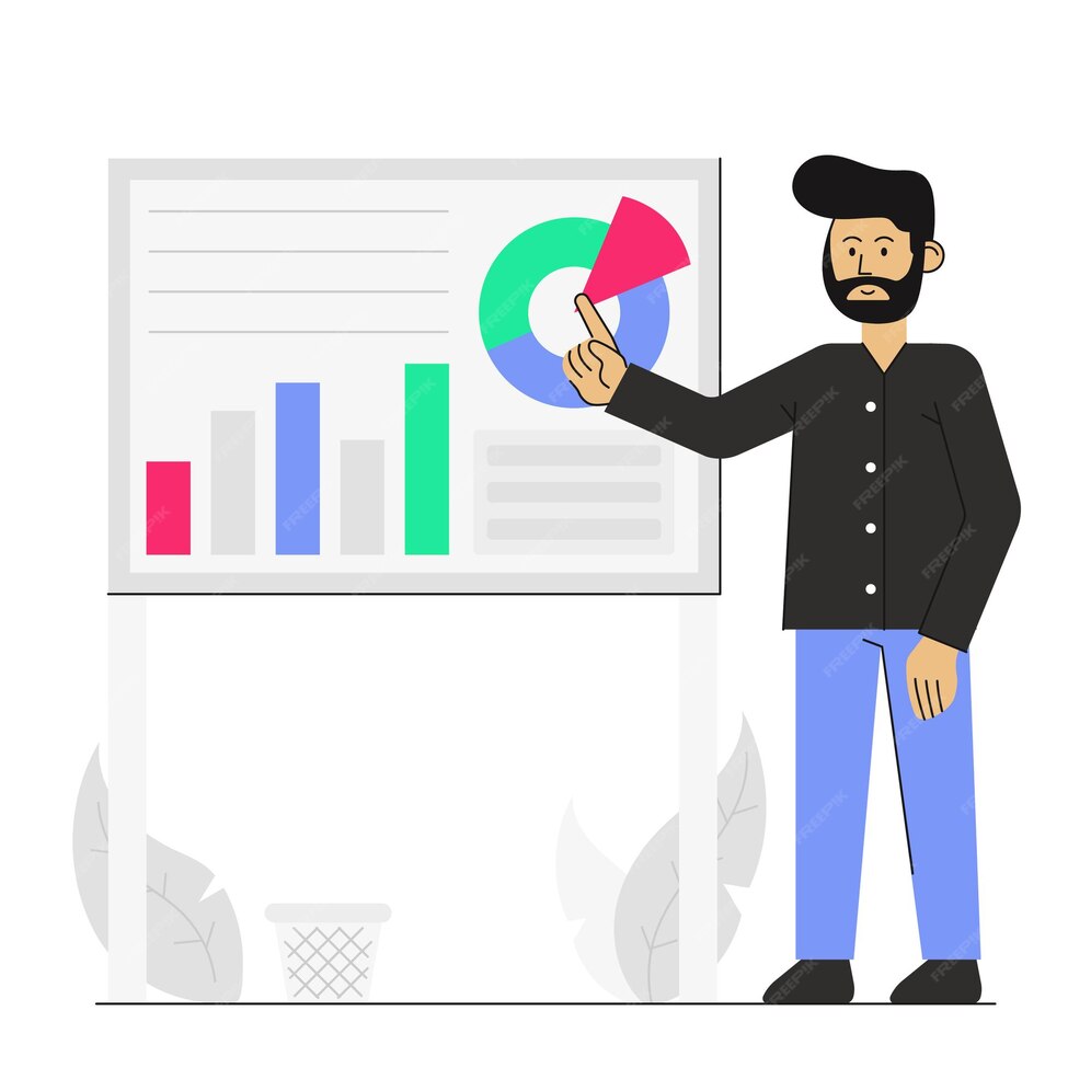 Premium Vector | Businessman presenting