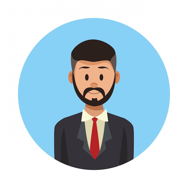 Vector businessman profile cartoon