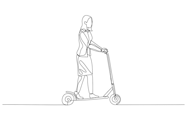 Businessman riding scooter Concept of eco friendly transportation