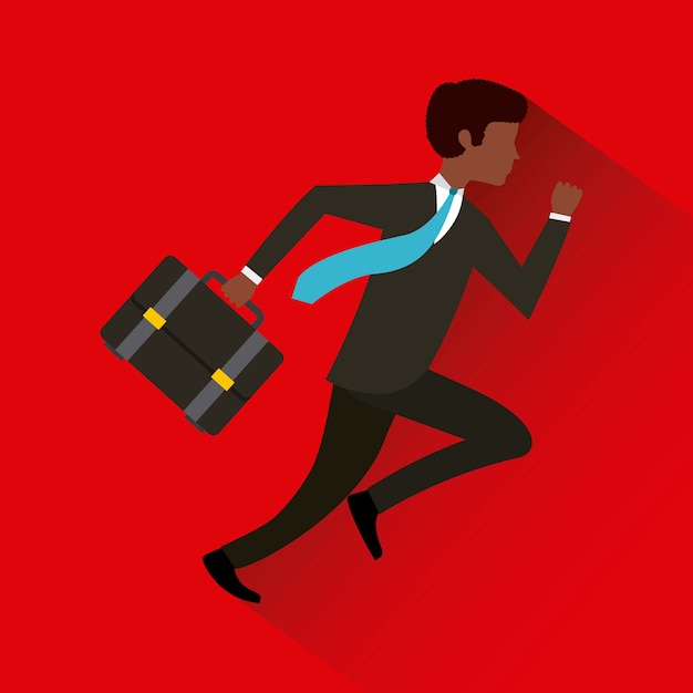 Vector businessman running icon