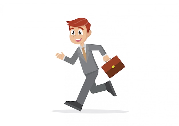 Vector businessman running.