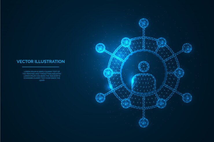 Vector businessman security concept - low poly digital quality illustration