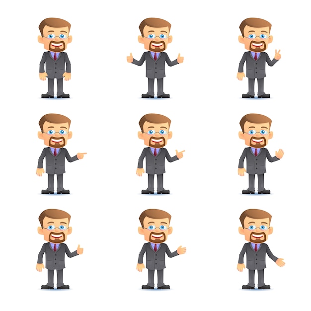 Businessman in set of various poses