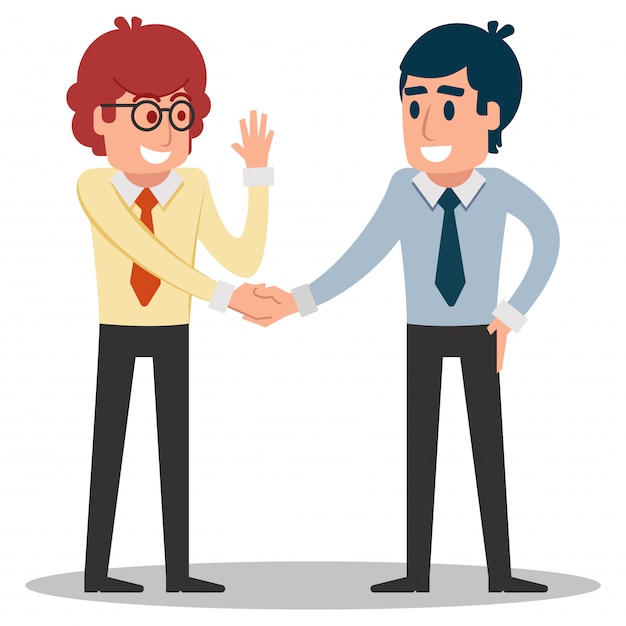 Vector businessman shaking hands