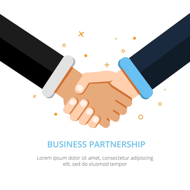 Vector businessman shaking hands