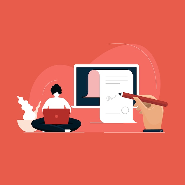 businessman signing digital contract document, electronic signature on laptop