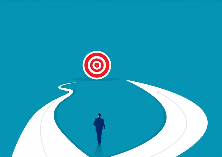 Vector businessman standing for choose a way.  business success concept. vector illustration.