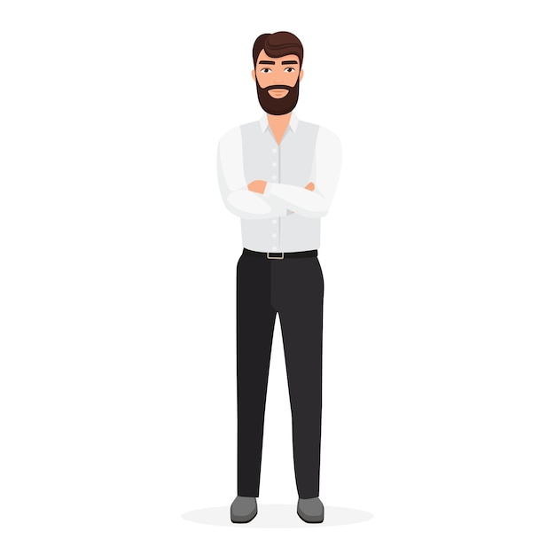 businessman standing in confident pose man with arms crossed on chest