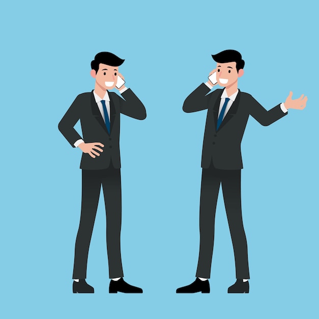 businessman standing and make a call