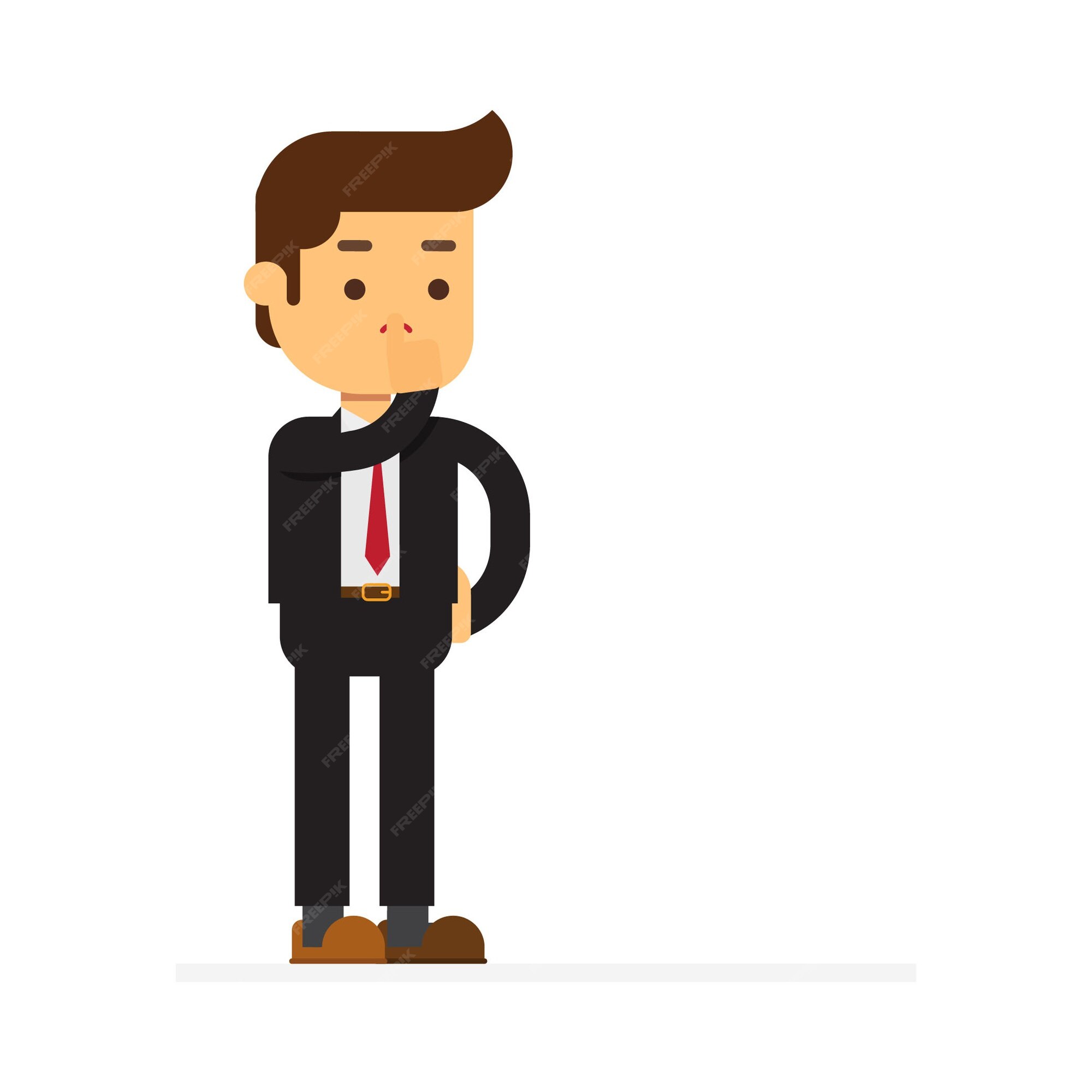 Premium Vector  Businessman standing making be quiet