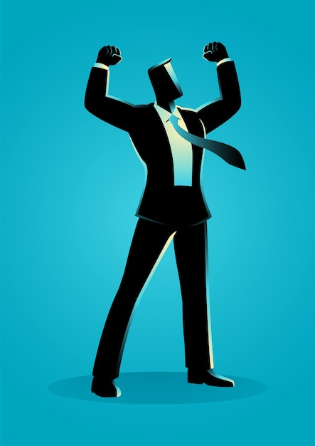 Businessman standing in vigorous pose