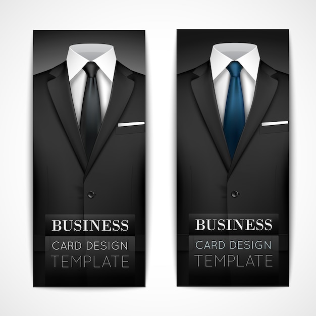 Vector businessman suit invitation collection