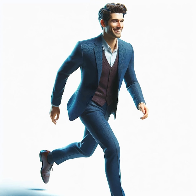 Vector businessman in suit is walking in a successfully pose vector illustration