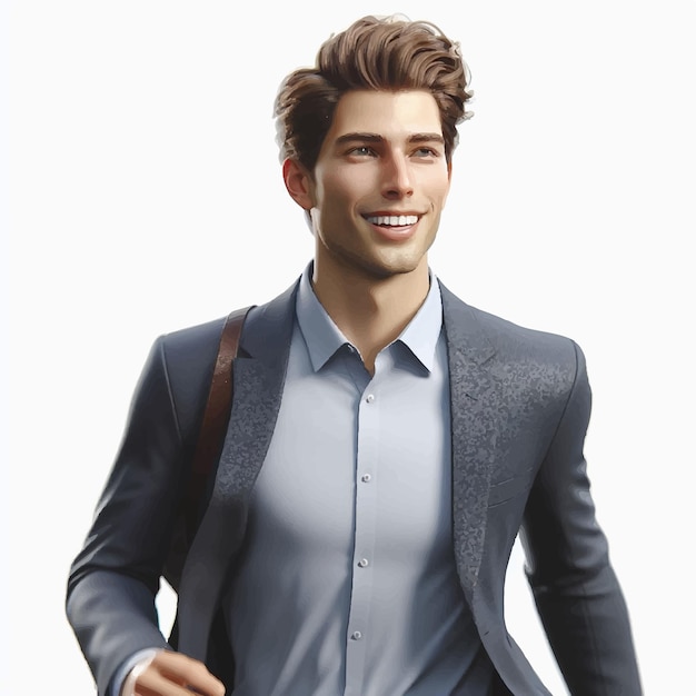 Vector businessman in suit is walking in a successfully pose vector illustration