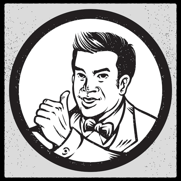 Vector businessman thumbs up