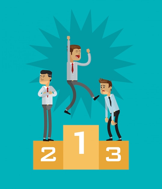 businessman on top of podium icon