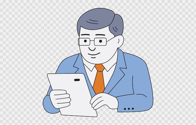ビジネスマン・ベクトル・アート イラスト 透明な背景と編集可能なストロークで隔離