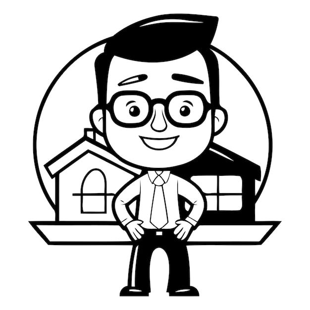 Vector businessman vector icon office worker cartoon stijl vector illustratie