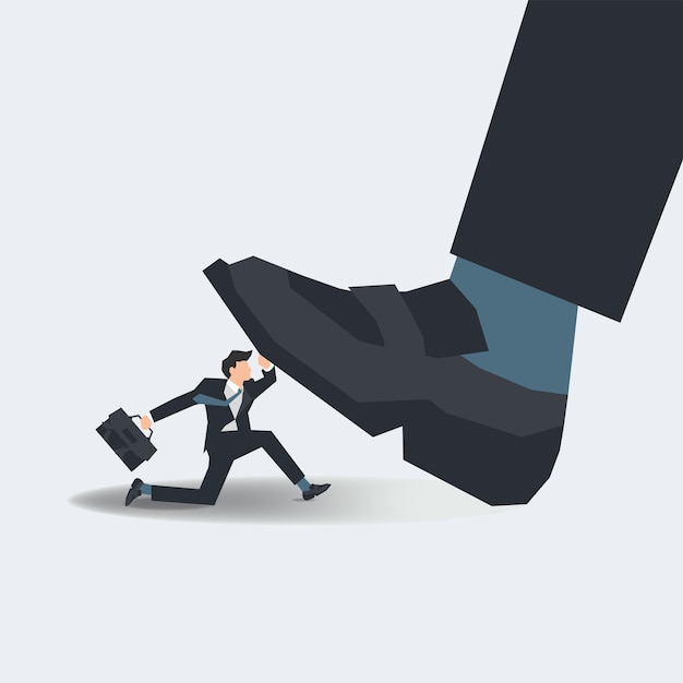 Businessman want to be stepped on vector illustration Under pressure in career or business concept