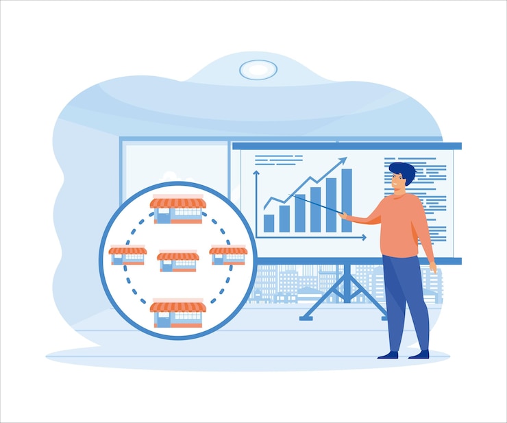 Vector businessman want to expand his business franchise concept business concept flat vector modern illustration
