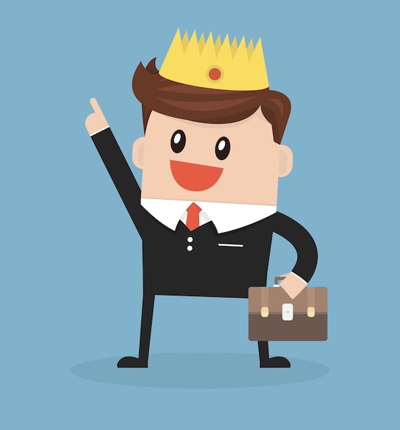 Vector businessman wearing a crown