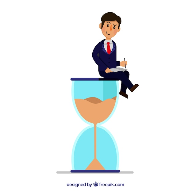 Businessman with hour-glass